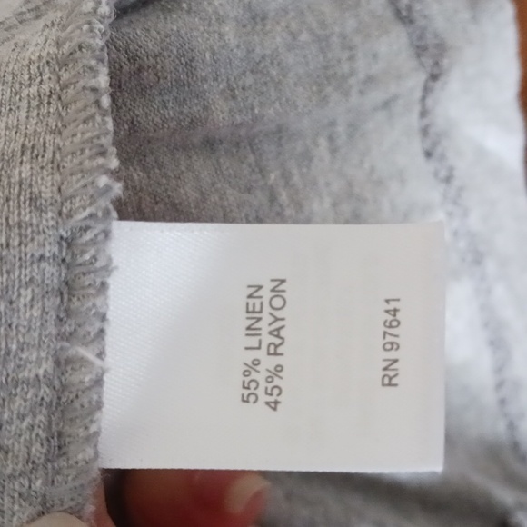 J. Jill linen blend knit blazer jacket with lapels vneck heather gray size MP - Picture 7 of 7